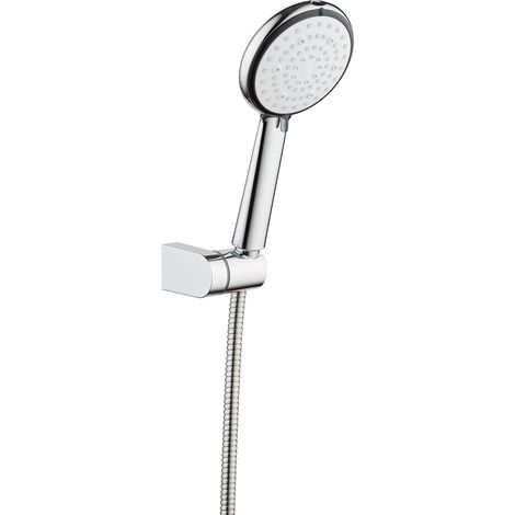 Ensemble de douche avec support mural fixe et douchette à 6 fonctions, finition chromée - Bovo