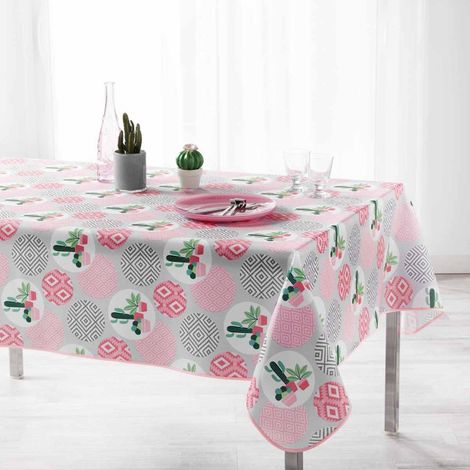 Nappe Déco Imprimée "Ahora" 150x240cm Rose