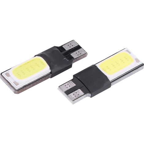 Lot de 10 ampoules LED T10 W5W COB 6SMD pour voiture : éclairage de stationnement, de tableau de bord, de lecture et de plaque d'immatriculation (lumière blanche). (1/5)