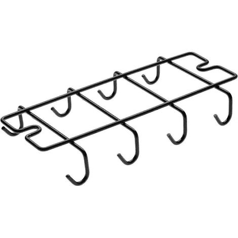 Crochets porte-tasses pour placard de cuisine, support à tasses à fixer sous une étagère, 8 crochets, organisateur de rangement, fixation par vis sous meuble (noir) (1/5)