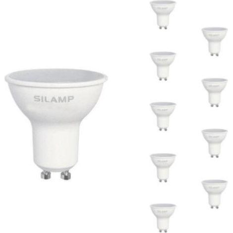 Ampoule LED GU10 8W 220V - Pack de 10 - Blanc Chaud 2300K - 3500K - SILAMP (1/6)