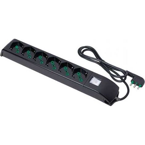 Enchufe múltiple 6X2Pu Sk Int Af Negro Fido 410241 Fme