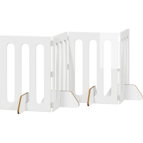 Folding Pet Fence 4 pcs High Gloss White 201 x 38 x 70 cm vidaXL