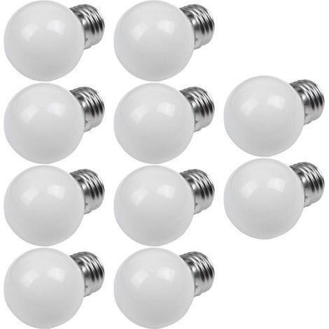 Lot de 10 ampoules à incandescence blanches E27 0,5 W AC220 V pour décoration (1/3)