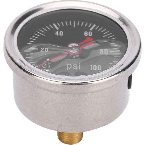 Jauge de régulateur de pression de carburant universel 0-100 PSI/bar pour voiture, manomètre à liquide pour essence/huile (1/3)