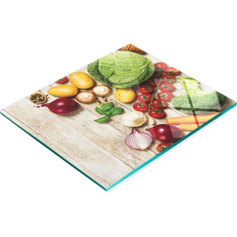Tabla de vidrio decorativa multifuncional para cocina, para verduras frescas, 60x52 cm (1/5)