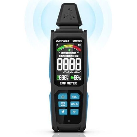Medidor EMF Ulisem, detector digital de campo electromagnético 5 en 1, recargable, para señales EF, RF, MF y WiFi (1/4)