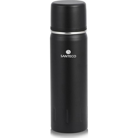 Thermoskanne Edelstahl Isolierflasche 1l 500ml Trinkbecher Schwarz BPA-Frei Kalt (1/5)