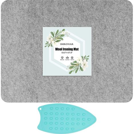 Tapis de pressage en laine de Nouvelle-Zélande 43 x 34 cm - Table à repasser portable pour matelassage - Gris (1/5)