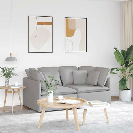 vidaXL Canapé modulable avec coussins en tissu gris nuage (1/5)