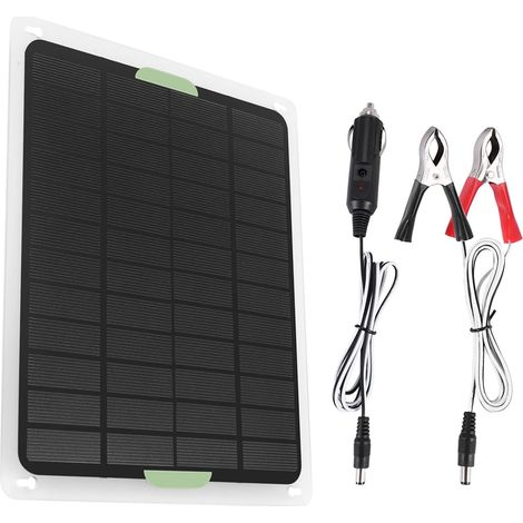 20W 12V/5V USB 2.0 Solar Panel Portable Outdoor Car Charger Flexible Monocrystalline Silicone Solar Panel (1/5)