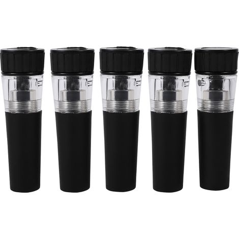 Bouchon De Vide Pour Vin - Pompe Intégrée En Silicone Alimentaire - Conservation Du Rouge Et Blanc - Lot De 5 (1/5)