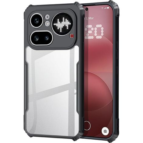 Funda para teléfono Nothing Phone (4a) Pro, híbrida anticaída, negra (1/4)