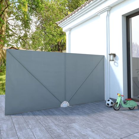 Auvent latéral pliable de terrasse Gris 400x200 (1/5)