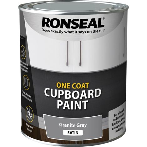 Ronseal 39371 One Coat Cupboard Paint Granite Grey Satin 750ml RSLOCCGGS750 (1/3)