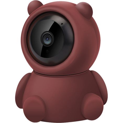 Caméra WiFi sans fil HD détection mouvement alarme angle large audio bidirectionnel surveillance intelligente maison forme ours prise UE (1/5)