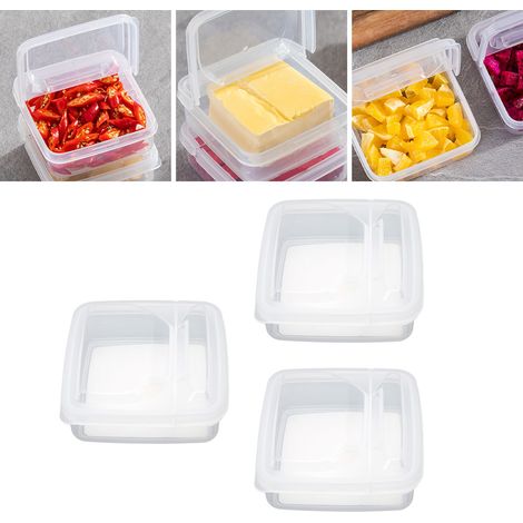Boîte de conservation pour tranches de fromage à couvercle rabattable, boîte de conservation pour oignons verts, gingembre, ail et fruits, pot à beurre (1/5)