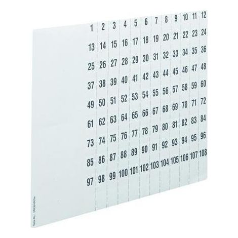 Hager ZZ90C Hager ZZ90C Beschriftungsbögen universZ Nummerierung 1-108 DIN A4 10Stück Beschriftungsb (1/5)