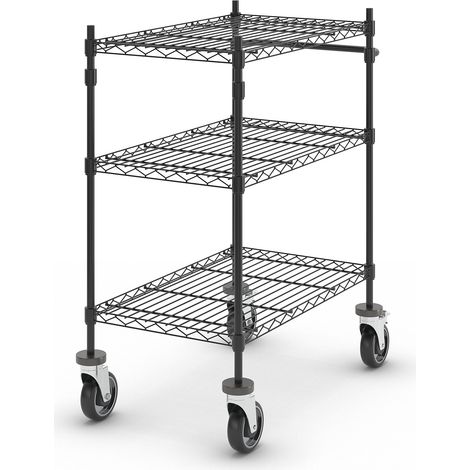 FRANKEL kaiserkraft, Chariot à plateaux en fil métallique noir, (1/5)