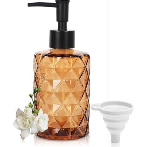 Distributeur de savon liquide en verre transparent, 330 ml (11 oz)-AquaForge (1/5)