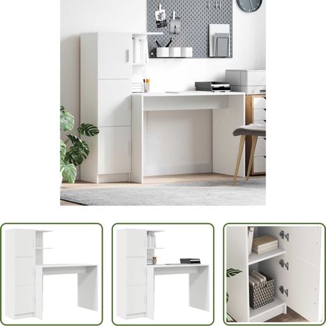 Schreibtisch Weiß -  Schreibtisch 2 pcs Weiß (1/5)