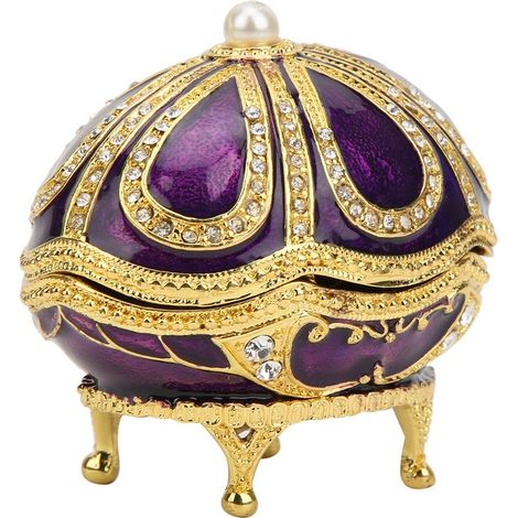 Handgefertigte Wohndekoration aus Metall, Strasssteinen und Kunstperlen im südostasiatischen Stil, lila Emaille-Ornament. (1/5)