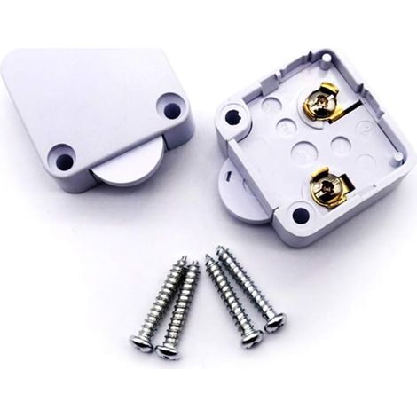 2Pcs Commutateur D'armoire de Porte Interrupteur D'éclairage Automatique pour Placards Allumage Lumière de Porte Ouvert Quand l'interrupteur est Poussé (1/4)