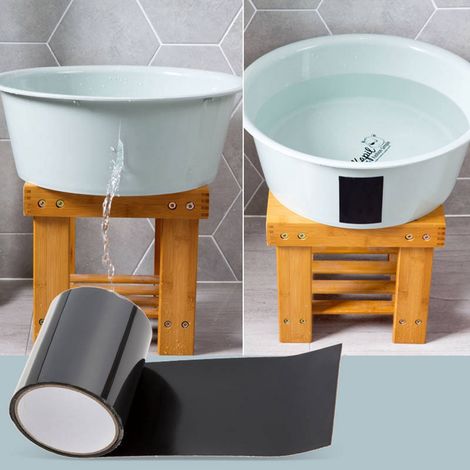 Wasserdichtes PVC-Rohrdichtungsband Abdichten und Reparieren von Wasserleitungen Reparaturwerkzeug für Bad und Küche, Schwarz 10 x 152 cm / 0,65 mm