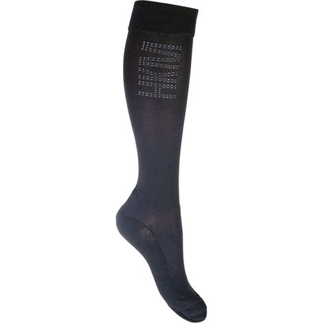 35/38, nero: Calzini per equitazione con inserti in silicone su tallone e tendine (1/2)