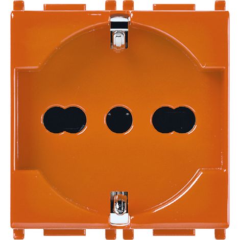 VIMAR - 14210.AB.A Enchufe antibacteriano universal 2P+T16A, naranja