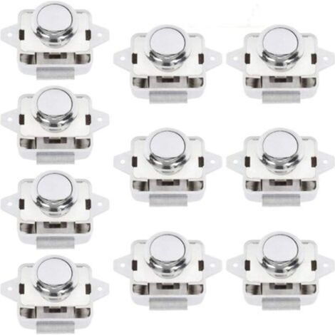 BoutonPoussoir Pour Porte de CampingCar, Fermeture Pratique Pour Meubles, 10 Pièces