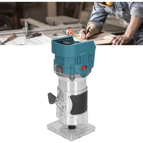 Cette machine à affleurer le bois compacte, sans fil et sans balais, avec une base fixe, est compatible avec les batteries lithium-ion Makita 18V. (1/5)