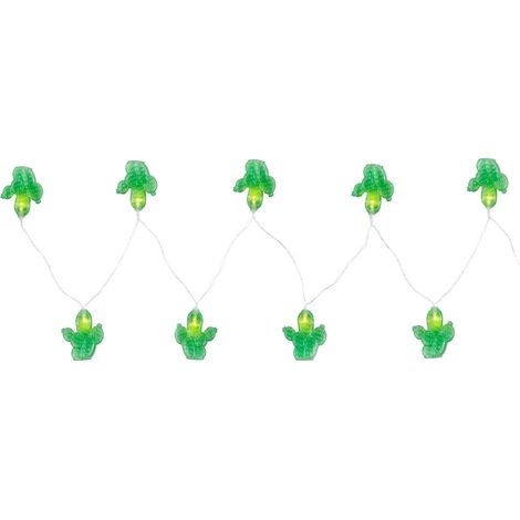 Lichterkette Kaktus grün Lichterkette Wohnzimmer Dekoleuchte Kaktus, 10x LED 0,06 Watt, L 185 cm