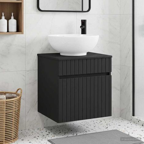 vidaXL Mobile lavabo da parete Nero 49 x 44,5 x 66,5 cm