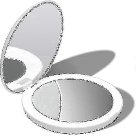 Fancii LED-Reise-Schminkspiegel mit Beleuchtung, 1x/10x Vergrößerung – LED-Tageslicht, kompakt, tragbar, groß, breit, faltbar und beleuchtet zz21 Neuheit (1/5)