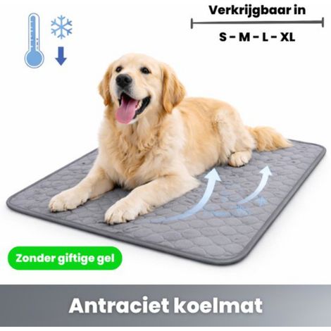 Kühlmatte für Hunde und Katzen  Anthrazit L  70 x 55 cm  Kühlmatte ohne giftiges Gel  Natürlicher Kühleffekt  Rutschfest  Waschbar (1/5)