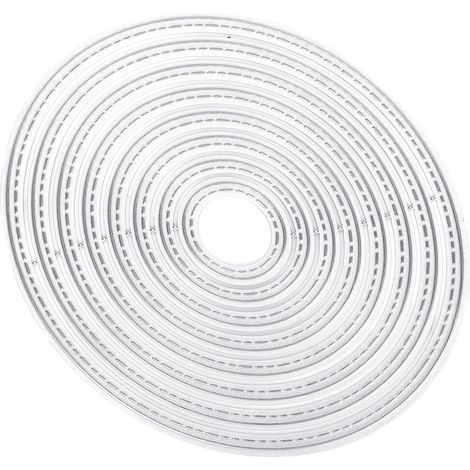 Gravierte ovale Metallstanzform, dekorative geprägte Schablone für Bastelarbeiten, Scrapbooks, Karten und Hochzeiten (1/5)