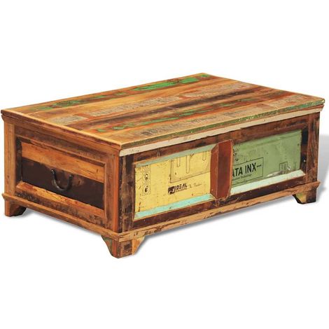 Maison Exclusive - Tavolino da Caffè con Stoccaggio Vintage in Legno di Recupero (1/5)