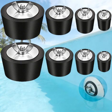 Lot De 8 Bouchons De Piscine d'hiver, Bouchon Hivernage Piscine, Bouchons d'hiver en Caoutchouc Bouchon Conique D'Hivernage La Corrosion, avec Écrou à Oreilles en Acier Inoxydable (1/5)