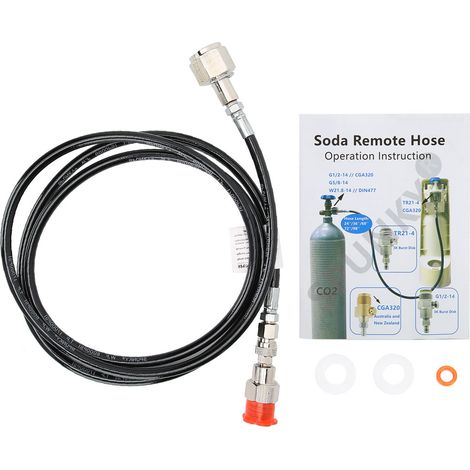 Kit d'adaptateur de tuyau externe pour machine à soda Soda Stream, 2m/6.6ft, noir - Accessoires compatibles (1/5)