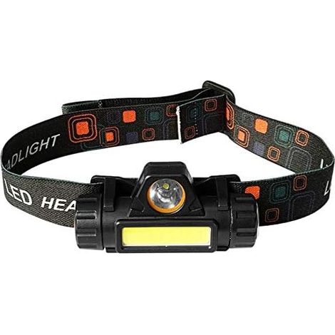 Mini lampe frontale LED rechargeable USB étanche pour la pêche et la course à pied