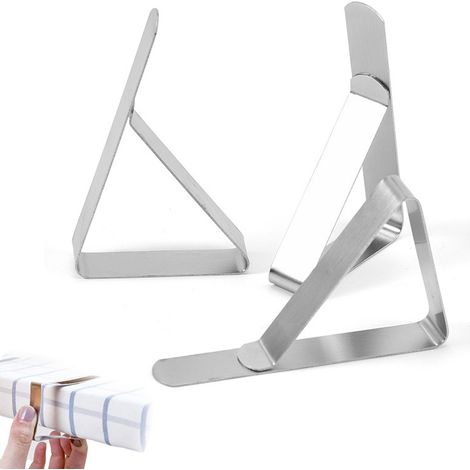 Pinces Pour Nappe - Acier Inoxydable - 2 95 x 1 77 x 0 47 Pouces - Convient Tables Jusqu À 3 8 Cm D Épaisseur - 12 Pièces (1/5)