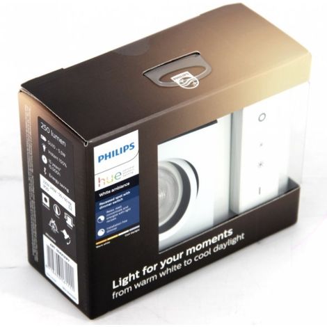 Philips Hue White Ambiance Milliskin Einbauspot eckig mit Dimmschalter weiss"-"161698782