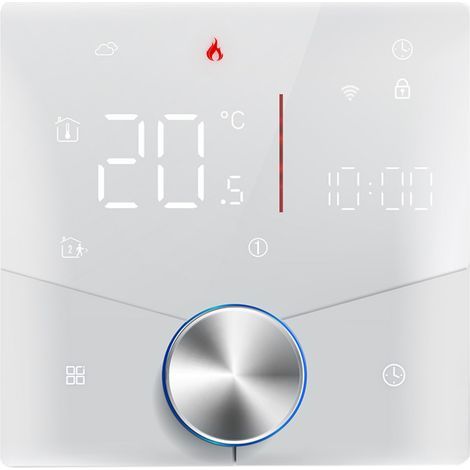 Tuya WiFi Smart Thermostat, Voice Control, Digital Weekly Temperature Setting Button with Variable Light Color for Water Heating, Compatible with Tma (1/5)