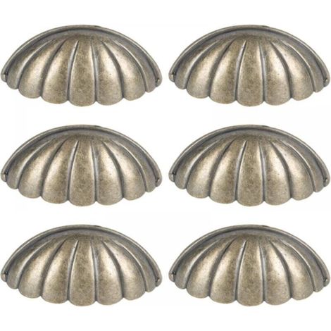6 Pieces Nautical Shell Knobs for Doors, Drawers, Cabinets, Pull Handles for Kitchen Cabinets, Wardrobes (1/4)