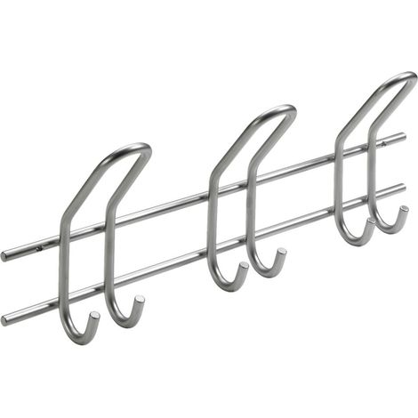 Hettich Garderobenleiste 3 Haken 43,0 x 16,5 x 7,5 cm silber Hakenleisten