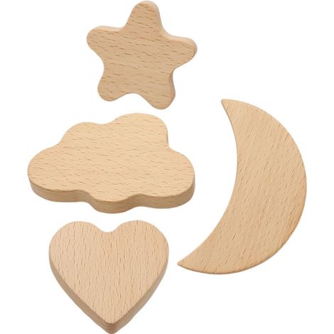 4pièces Poignée de Tiroir Bois Cartoon Bouton Meuble Unique Trou Simple Poignee Armoire Décorative pour Commode et Porte (1/5)