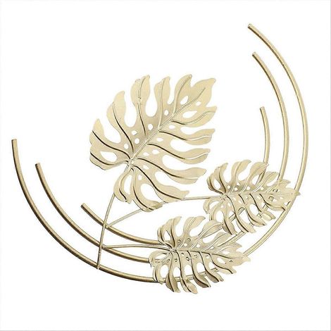 Décoration murale en fer feuille de monstera, ornement mural métallique, suspension végétale design, décoration intérieure bohème, pièce unique, finition noire, 30 cm. (1/5)