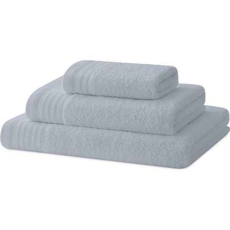 Ensemble de Serviettes de Bain - Serviette de Douche, Serviette à Main et Serviette de Bidet - 100% Coton - 480 g/m2-1-30X50 / 1-50X100 / 1-65X130 - Gris (1/5)