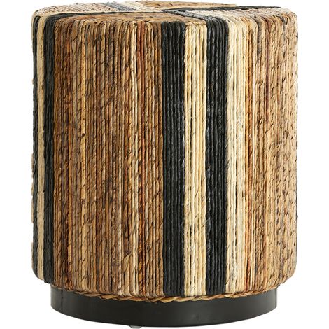 Pouf Light & Living YUTURI in marrone con nero e crema – Ø40x45 (1/3)